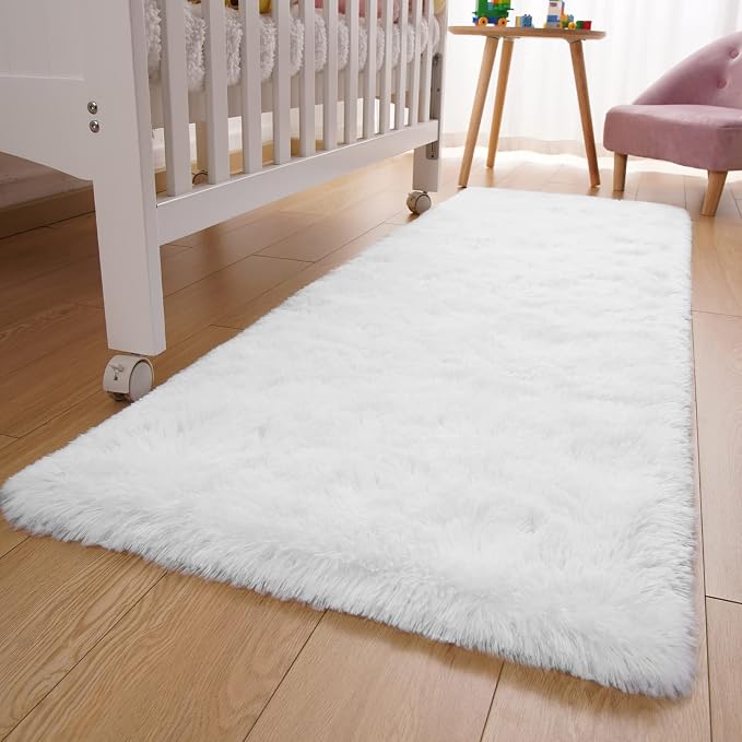 YJ.GWL Soft Runner Rug for Bedroom Living Room Plush Fluffy Rugs 2x6 Feet - Image 6