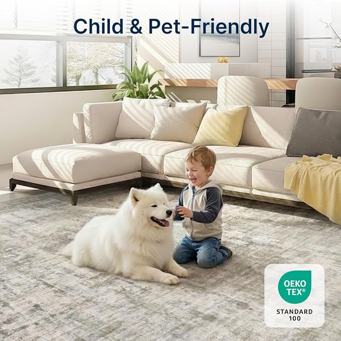 3x5 Area Rugs Washable Living Room Rug-No Slip Soft Carpets Modern Abstract - Image 4
