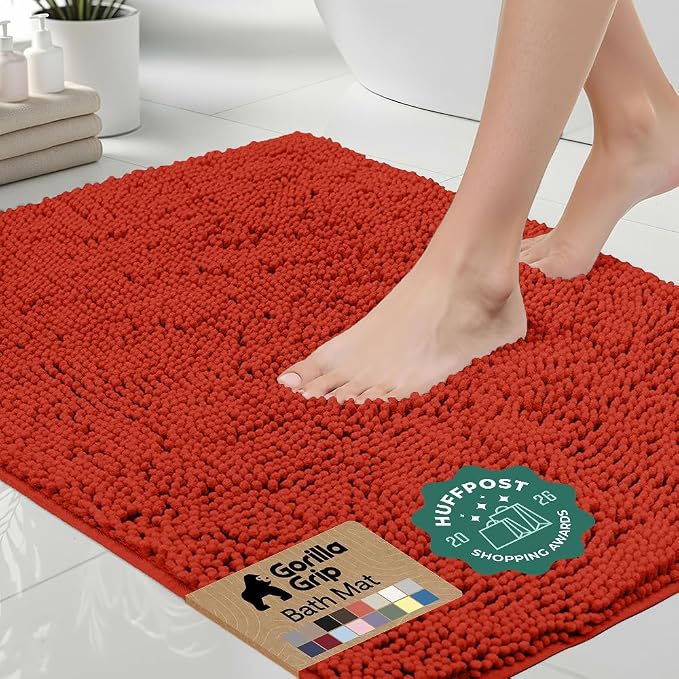 GORILLA GRIP Bath Rug Mat 44x26, Soft Absorbent Chenille, Quick Dry Microfiber by Unknown