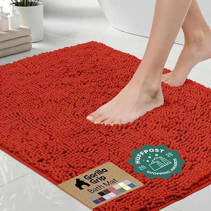 GORILLA GRIP Bath Rug Mat 60x24, Thick Soft Absorbent Chenille, Quick Dry by Unknown