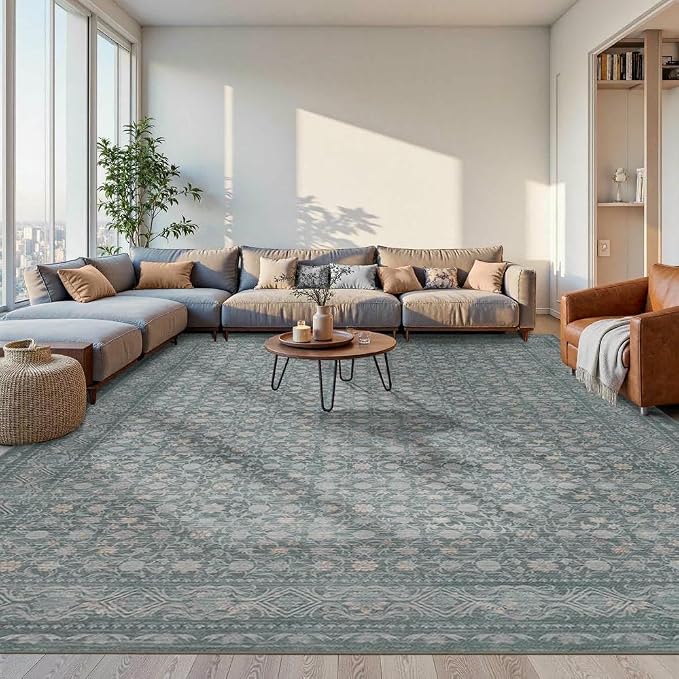 10x14 Washable Area Rug for Living Room, Extra Large Vintage Boho Rugs for - Image 9