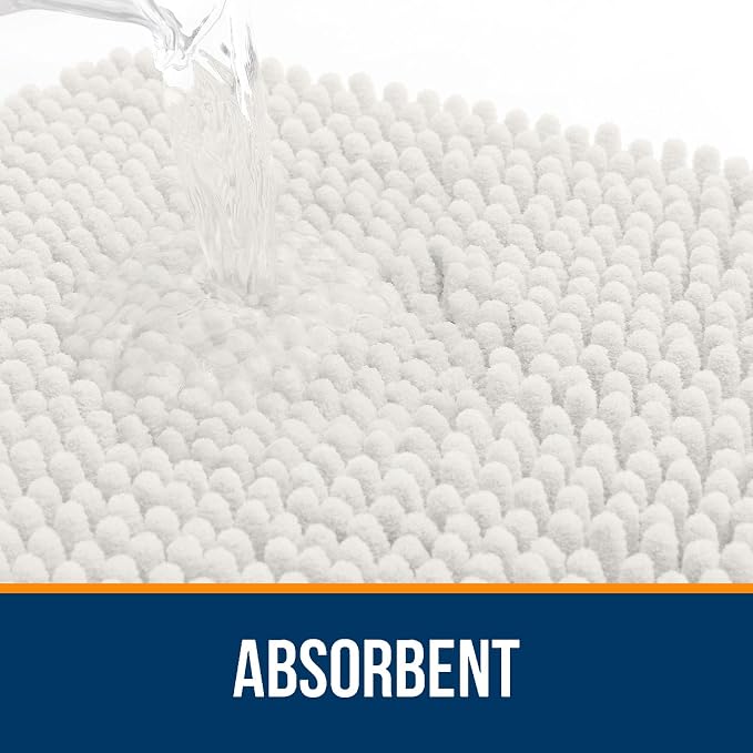 OLANLY Bathroom Rugs 30x18, Extra Soft Absorbent Chenille Bath Rugs, Rubber - Image 5