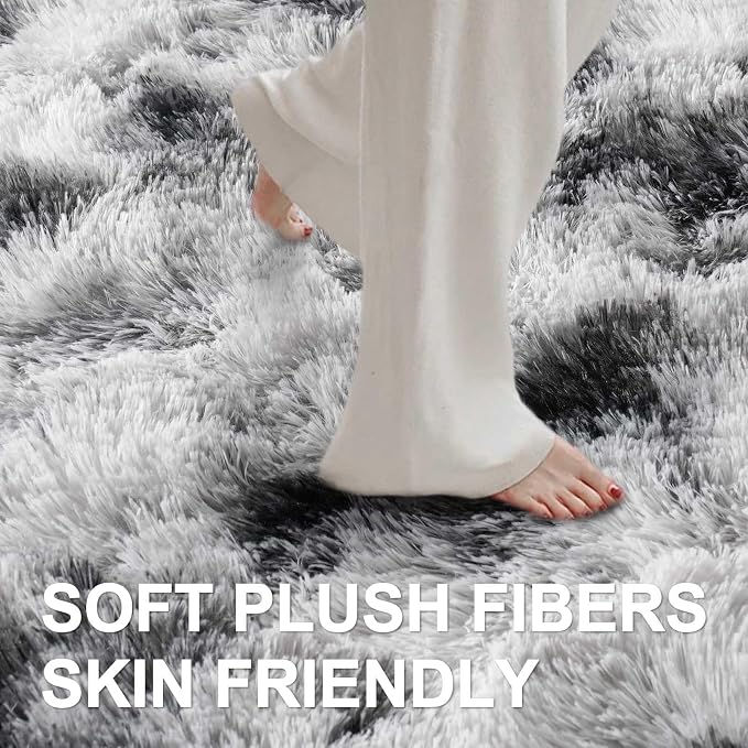 7x10 Ft Extra Large Shag Rugs for Living Room, Tie Dyed Ultra Soft Fluffy Furry - Image 4