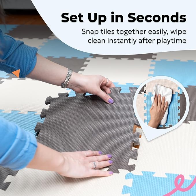 MioTetto Baby Play Mat, Comfortable Playtime Mat – Portable Foam Floor Tiles - Image 6