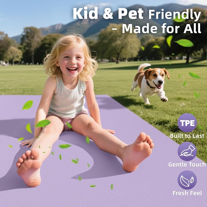 Extra Large Yoga Mat – 72"x48" or 78"x57", 1/4"–1/2" Thick Mat - Image 5