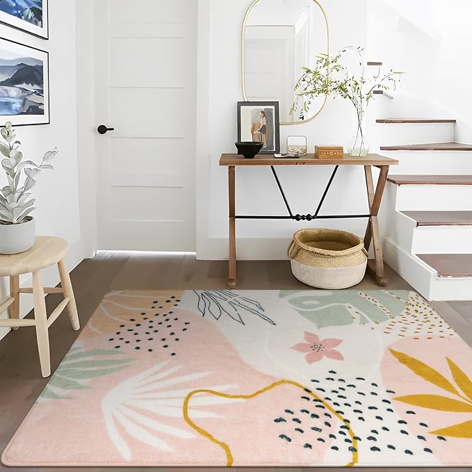 Lahome Pink Washable Rugs 8x10 - Image 7