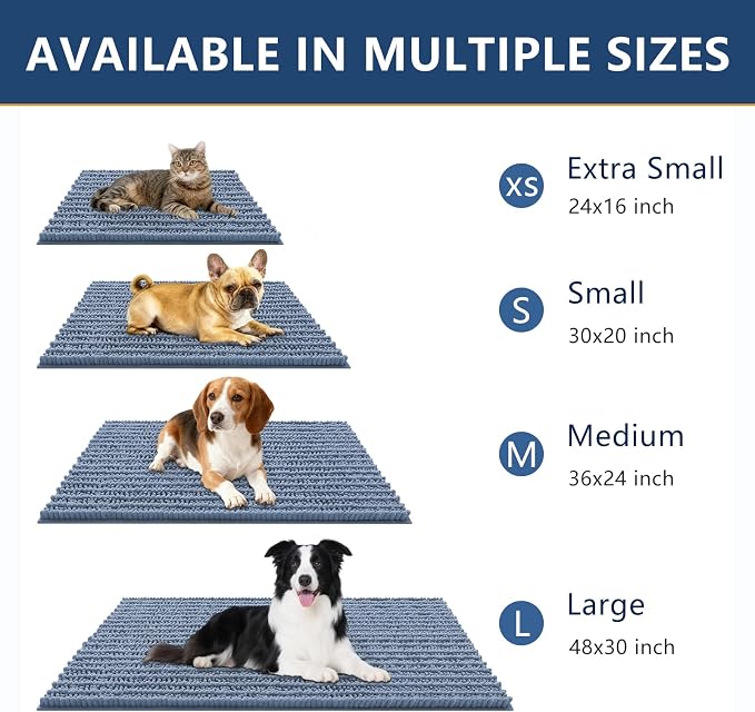 Smiry Dog Door Mat for Muddy Paws 32x21, Absorbent Dirt Trapper, Non-Slip - Image 3