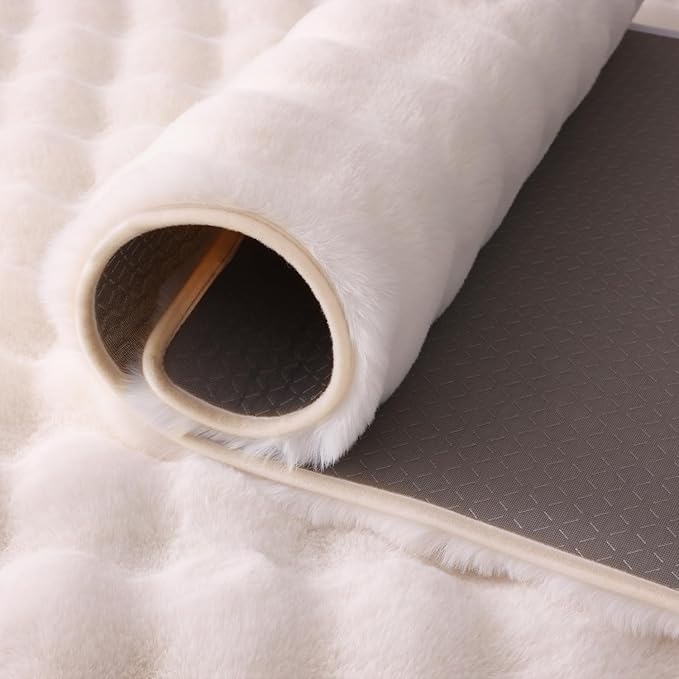 White Rabbit Plush Rug 3'x5', Fluffy Shaggy Area Rug - Image 6
