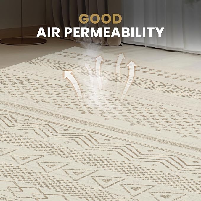 8x10 Area Rugs for Living Room Rug Washable: Abstract Large Rug for Dining Room - Image 7