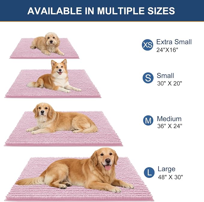OLANLY Dog Door Mat for Muddy Paws 44x24, Ultra Absorbent Chenille Mud Doormat - Image 2