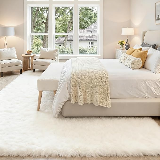 5x7 Area Rug for Living Room, Ultra Soft Fluffy Shag Rugs for Bedroom, Non-Slip - Image 3