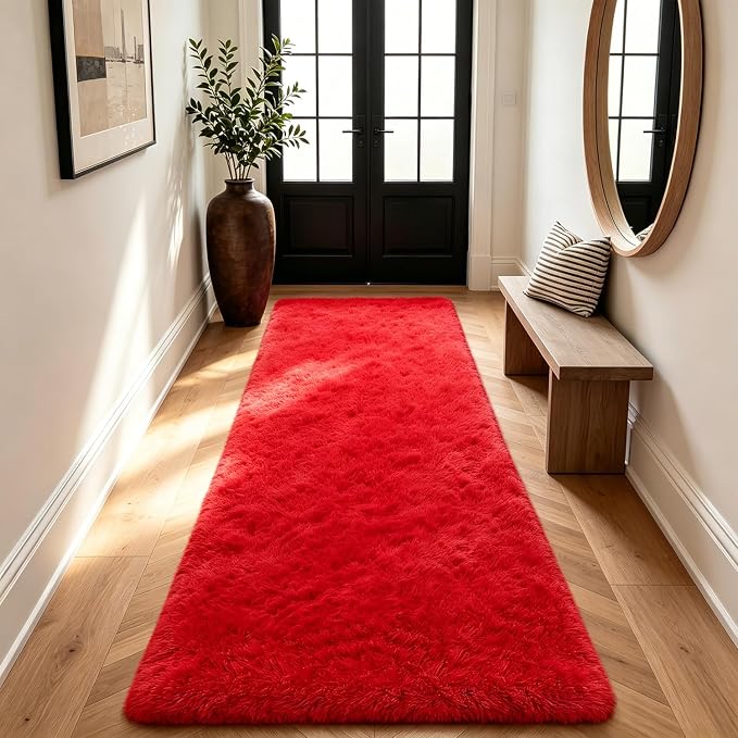 Shag Runner Rug for Bedroom Living Room 3x7 Upgrade Non-Slip Fluffy Soft - Image 6
