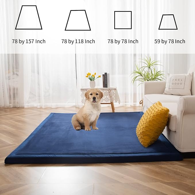 MAXYOYO Coral Velvet Area Rug, Thick Japanese Tatami Mat Living Room Carpet - Image 7