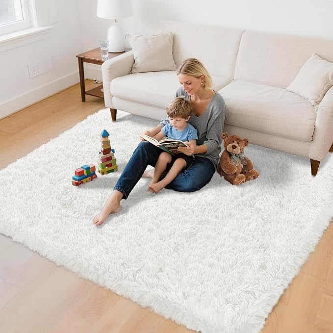 4x6 Area Rug for Living Room: Ultra Soft Fluffy Rug Modern Large Thicked Shag - Image 4