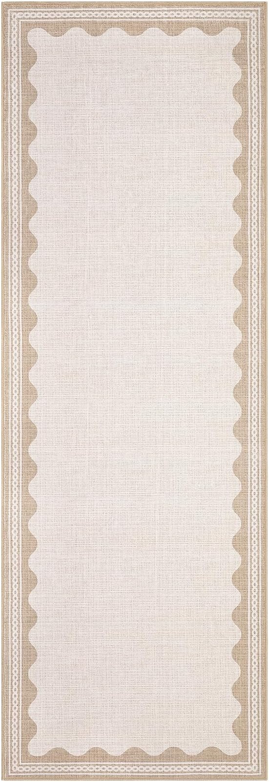 GarveeHome Scalloped Beige 2.5x10 Runner Rug - Image 5