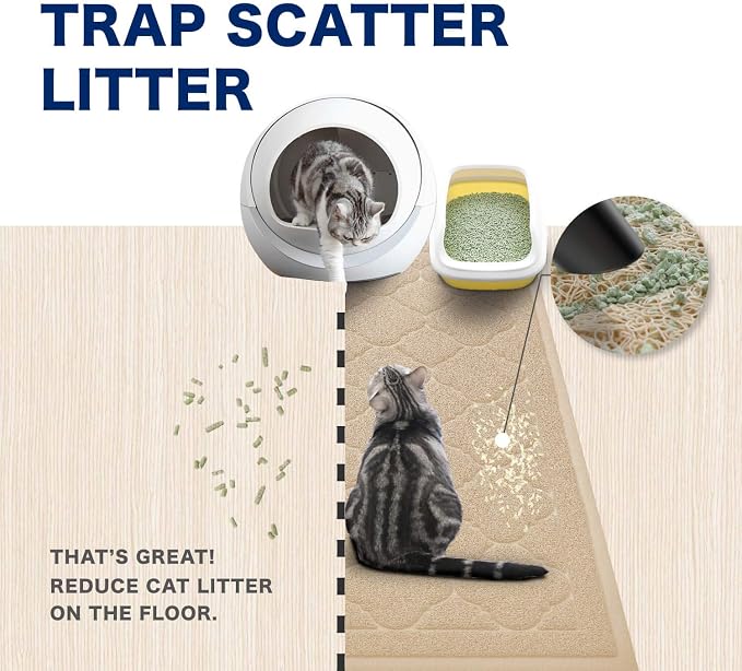 WePet Cat Litter Box Mat, Kitty Premium PVC Pad, Durable Trapping Rug, - Image 6