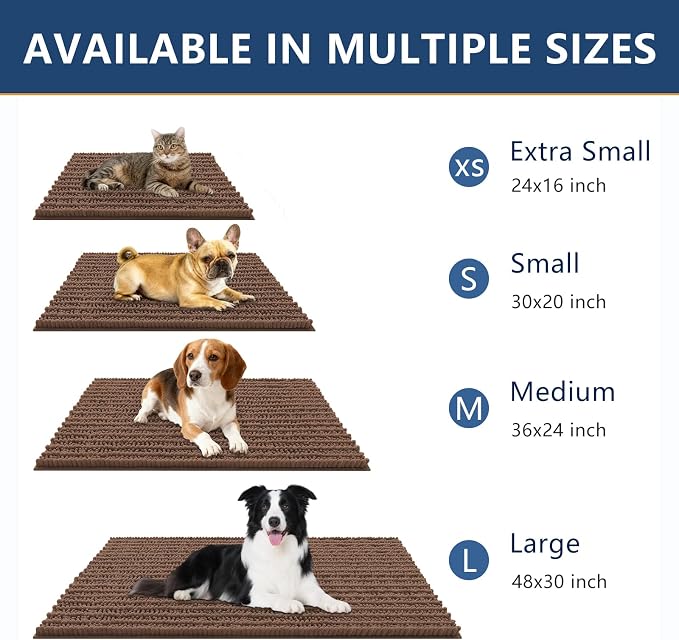 Smiry Dog Door Mat for Muddy Paws 24x16, Absorbent Dirt Trapper, Non-Slip - Image 3