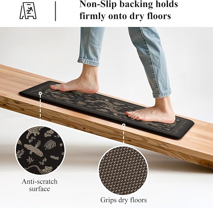 LEEVAN Cushioned Kitchen Mats for Floor 2 Piece, Anti Fatigue Mats for Kitchen - Image 4