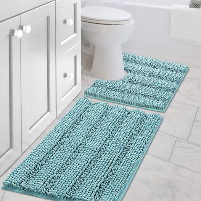 H.VERSAILTEX Bathroom Rugs Set 2 Piece Bathroom Contour Rug Toilet Mat Sets by HVERSAILTEX