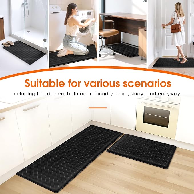 TranquilRelax 2-Piece Anti-Fatigue Kitchen Mats, Cushioned Non-Slip Waterproof - Image 7