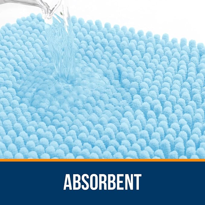 OLANLY Bathroom Rugs 36x24, Extra Soft Absorbent Chenille Bath Rugs, Rubber - Image 4