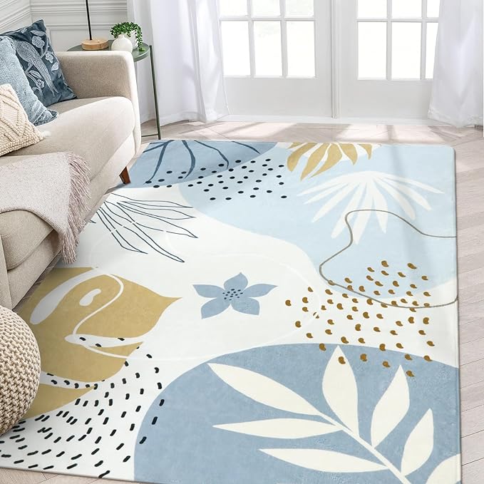 Lahome Boho Blue Living Room Carpet by Lahome