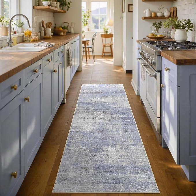 2x6 Ft Washable Runner Rug, Non-Slip Low Pile Hallway Kitchen Area Rug - Image 4
