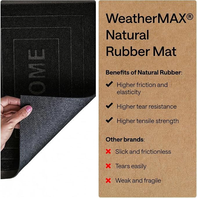GORILLA GRIP 100% Waterproof All-Season WeatherMAX Doormat 35x23, US Designed - Image 7