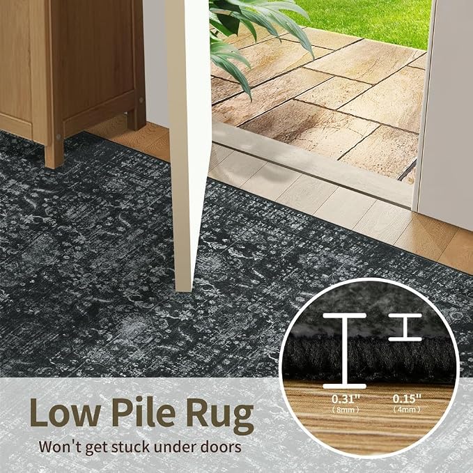 Rugxara 3x5 Rug for Entryway Bedroom, Vintage Retro Boho Throw Rug, Non Slip & - Image 7