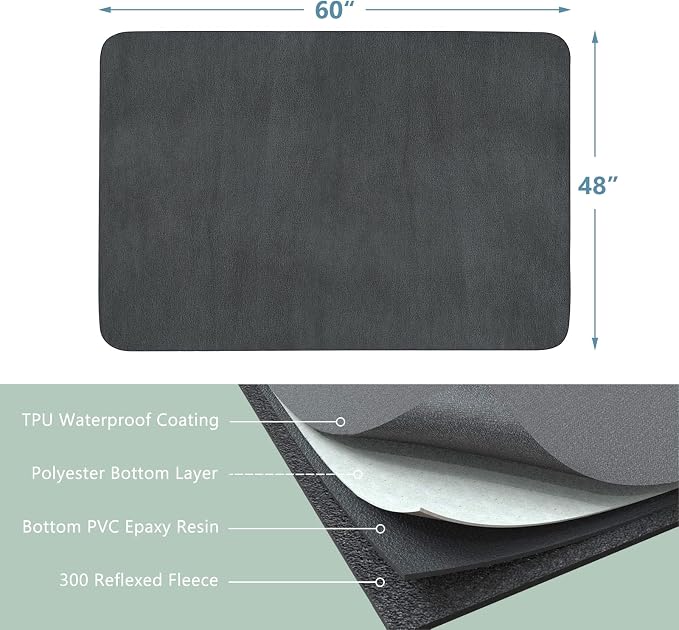 INVENHO Washable Pee Pads for Dogs 60"x48" Reusable Dog Pads Large Upgrade - Image 2