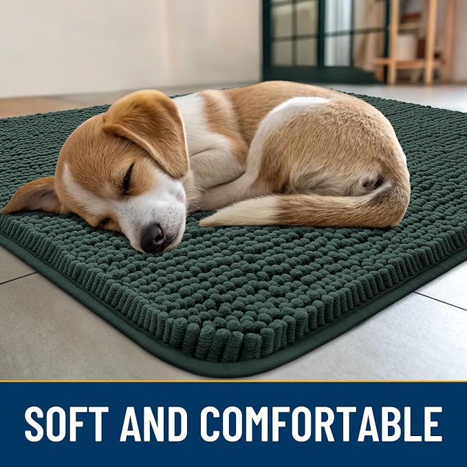 Smiry Dog Door Mat for Muddy Paws 40x32, Absorbent Dirt Trapper, Non-Slip - Image 2