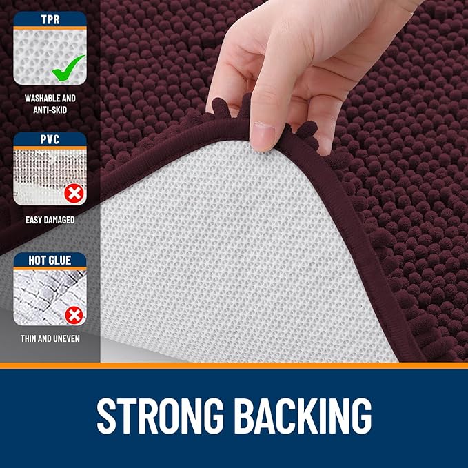 OLANLY Large Bathroom Rugs 40x24, Extra Soft Absorbent Chenille Bath Rugs - Image 6