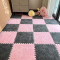 12pcs Carpet Squares Puzzle Floor Mat, Plush Interlocking Carpet Tiles by Unknown