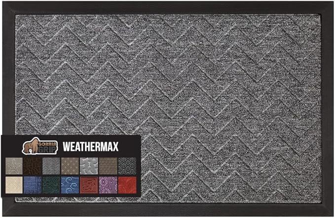 GORILLA GRIP 100% Waterproof All-Season WeatherMAX Doormat, Durable Natural by Unknown