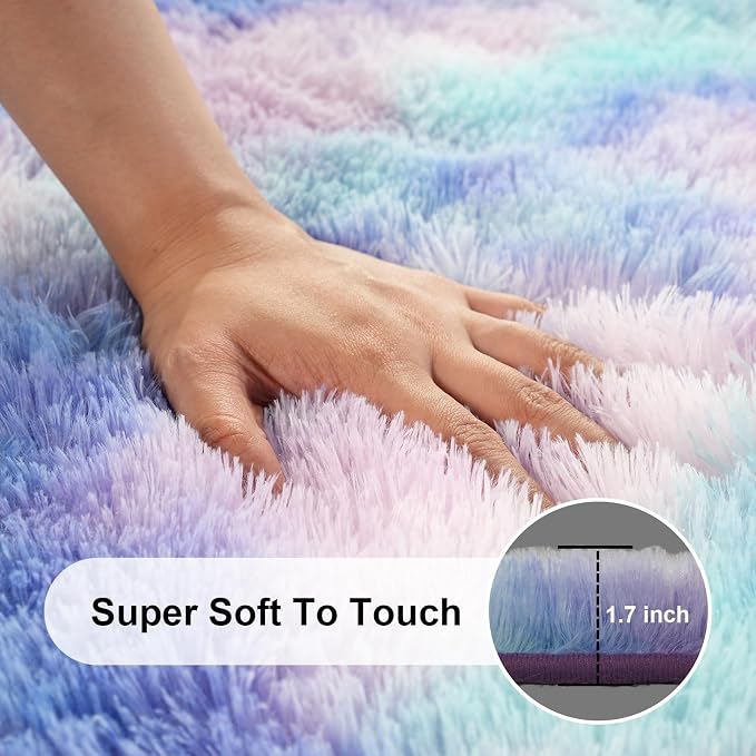 3x5 Rugs for Bedroom, Fluffy Area Rugs for Living Room, Small Fuzzy Shag Soft - Image 2