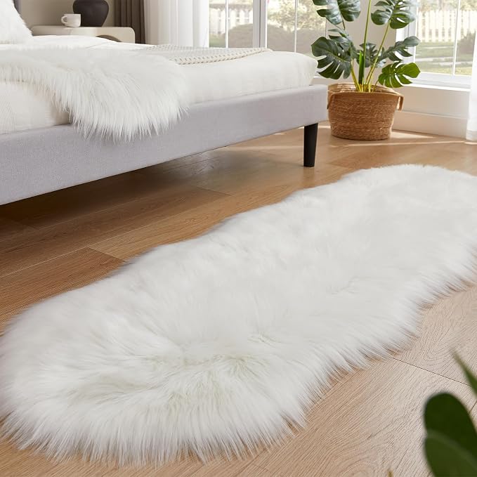 EasyJoy Ultra Soft Fluffy Shaggy Area Rug Faux Fur Rug Chair Cover Seat Pad - Image 4
