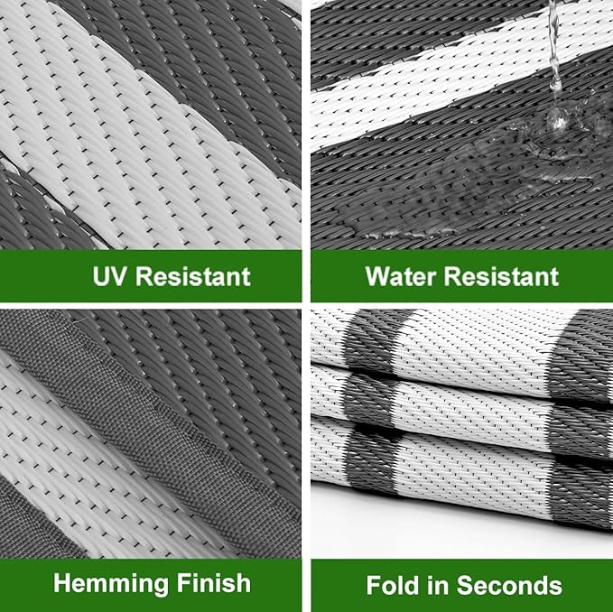 RURALITY Outdoor Rugs 5x8 for Patios Clearance, Waterproof Mats for Porch - Image 4