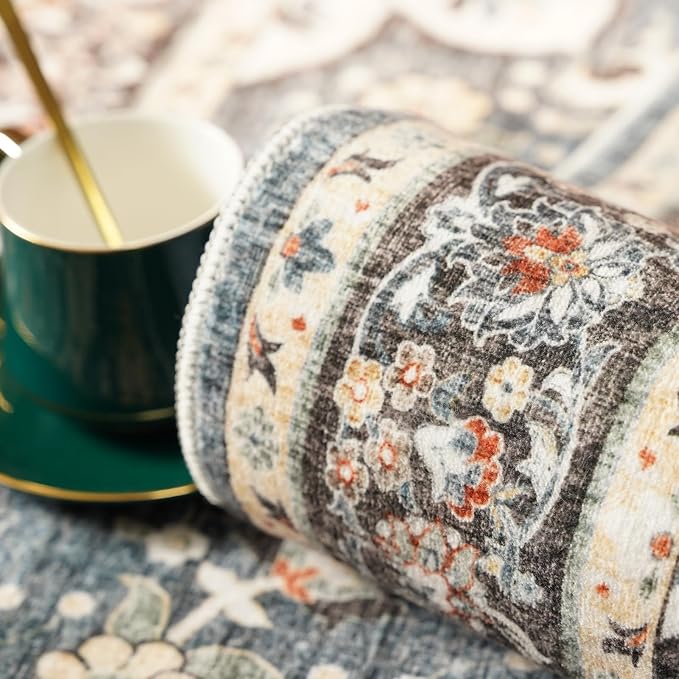TOPRUUG Washable Oriental Area Rug - 8ft Round Rugs - Image 5