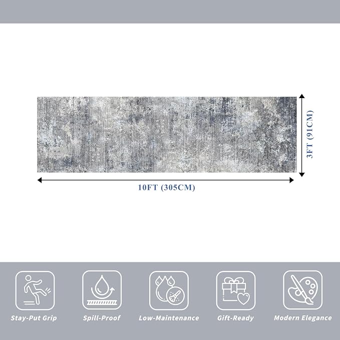 3x10 ft Long Hallway Runner Rug – Non-Slip Washable Kitchen Floor Rug - Image 2