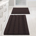Non Slip Thick Shaggy Chenille Bathroom Rug Mat Set Extra Soft and Absorbent by HVERSAILTEX