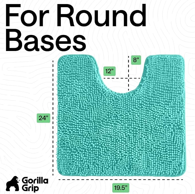 GORILLA GRIP Plush Absorbent Shaggy Chenille Bath Rug Mat - Image 2