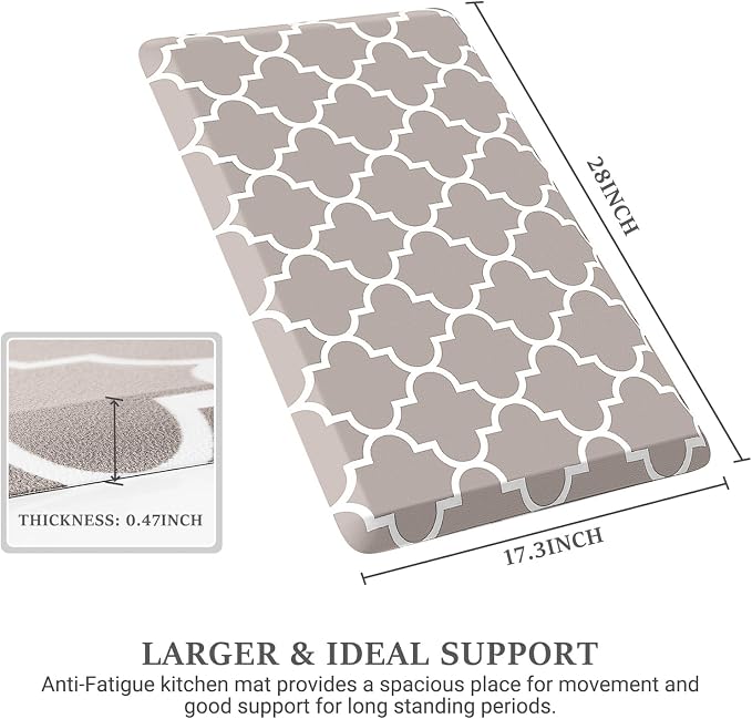 WISELIFE Kitchen Runner Rugs Anti-Fatigue mats, 17.3"x 28", Non Slip Waterproof - Image 2