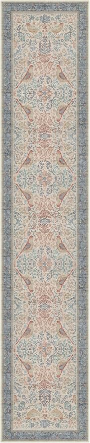 Hazo Haus Soft Red Blue 2x10 Long Hallway Runner Rug, Boho Farmhouse Rug - Image 7