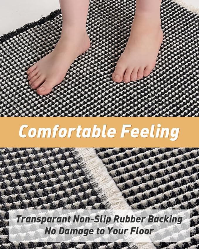 AMOAMI Upgraded Waffle Bath Mat, Super Absorbent Non Slip Bath Mats - Image 5