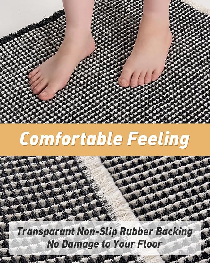AMOAMI Upgraded Waffle Runner Rug Super Absorbent Non Slip Bath Mats - Image 5