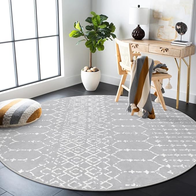 Lahome Moroccan Round Rugs 6Ft Washable Circle Area Rug - Image 6