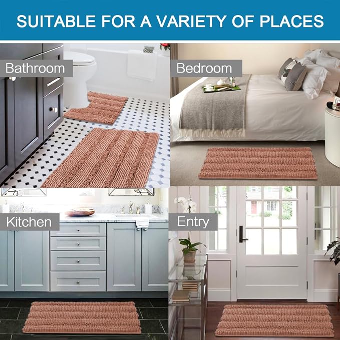 H.VERSAILTEX Bathroom Rugs Bath Rug Set 2 Piece Bathroom Contour Rug Toilet Mat - Image 6