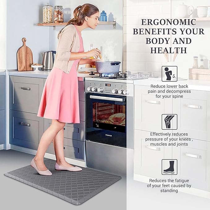 HappyTrends Kitchen Mat Cushioned Anti-Fatigue Kitchen Rug, 17.3"x 28" - Image 6