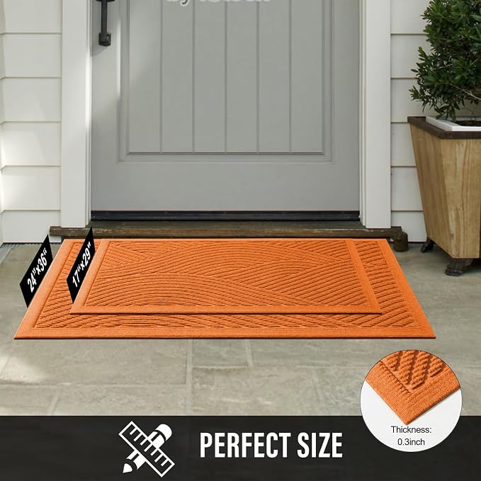 HIYARD Sturdy Front Door Mat, Absorbent Muddy Dirt Resist Welcome Door Mats - Image 6