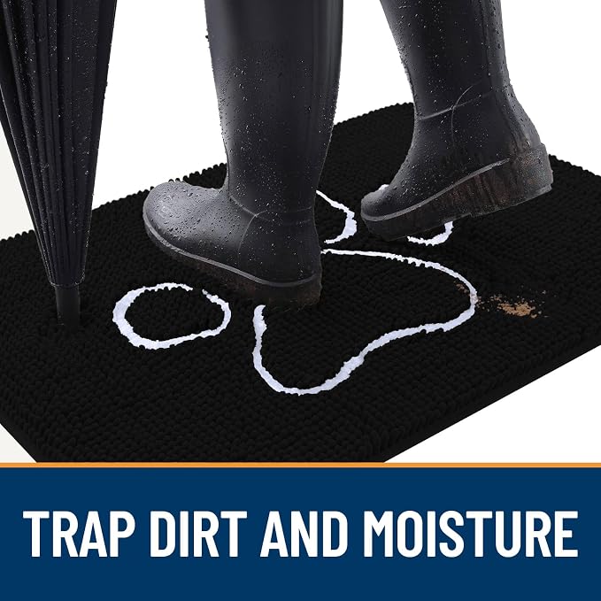 OLANLY Dog Door Mat for Muddy Paws 47x32, Paw Print Design, Absorbs Moisture - Image 2